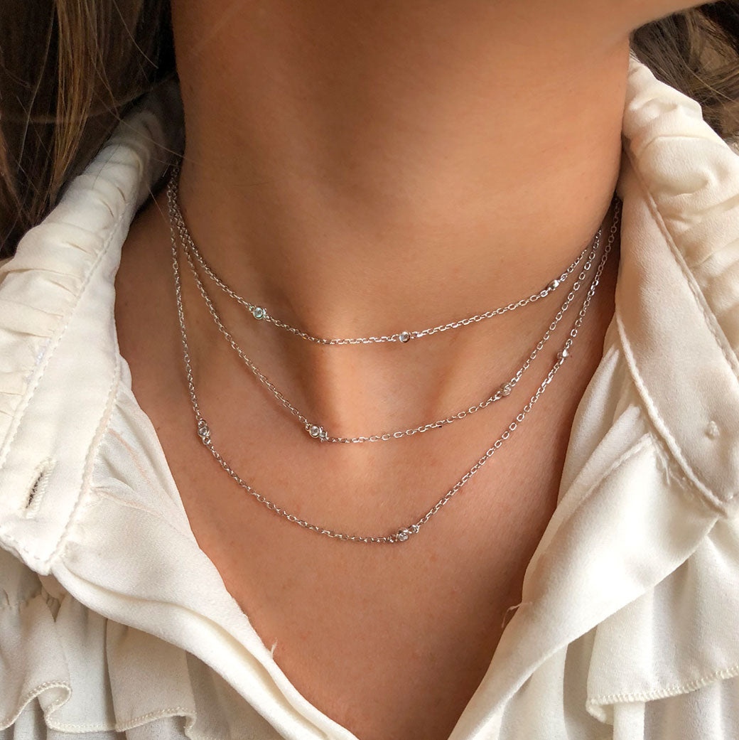 Collier 3 rangs chaînes et perles à facettes acier inoxydable noir et doré | Bijoux Fantaisie Collier 3 rangs chaînes et perles à facettes acier inoxydable noir et doré | Bijoux Fantaisie