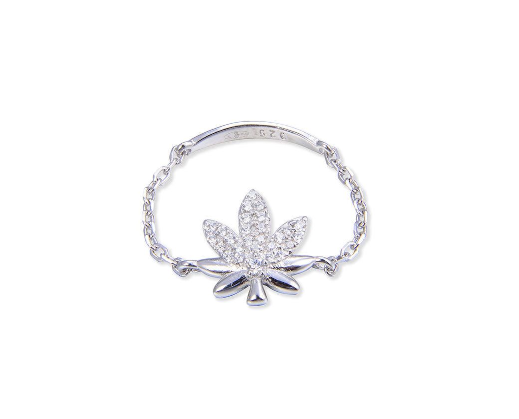 bague-chaine-marijuana-argent-zirconium