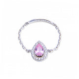 bague-goutte-rose-chainette-argent