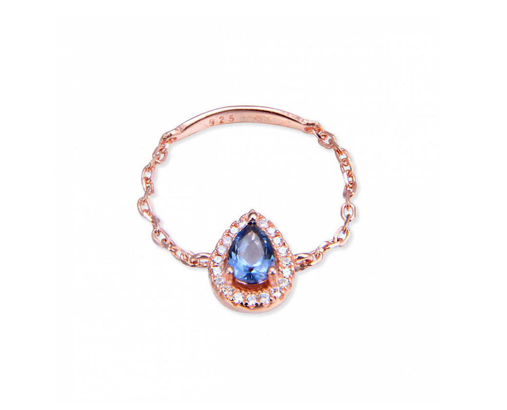 bague-chaine-goutte-bleue-plaque-or-rose