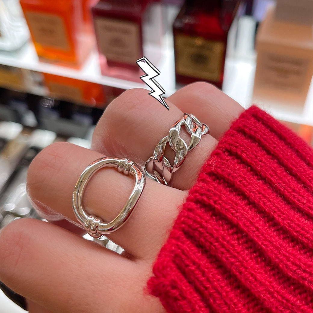 Bague maille gourmette épaisse Chainz – J - Main Image