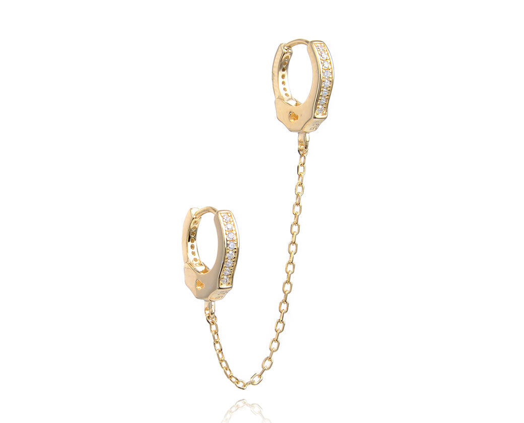 boucle-oreille-menottes-2-trous-dore-chaine