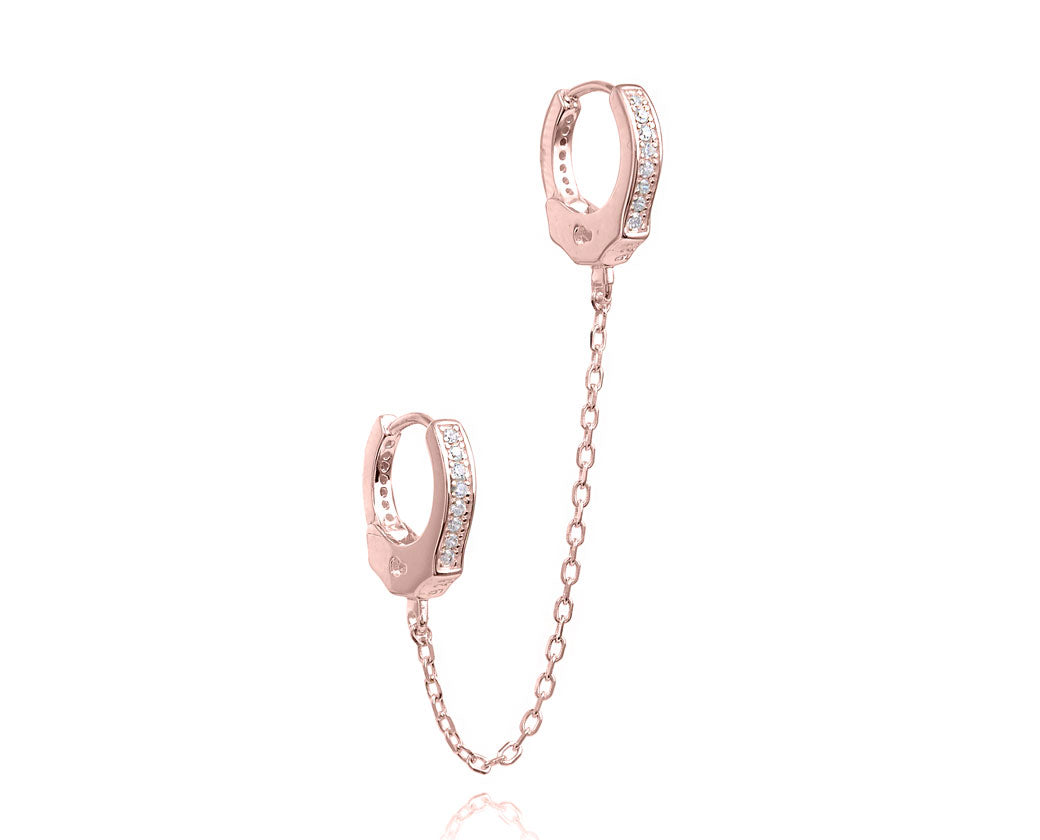 boucle-oreille-menottes-2-trous-plaque-or-rose-chaine