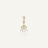 Boucle d'oreille pendante oeil Ayin