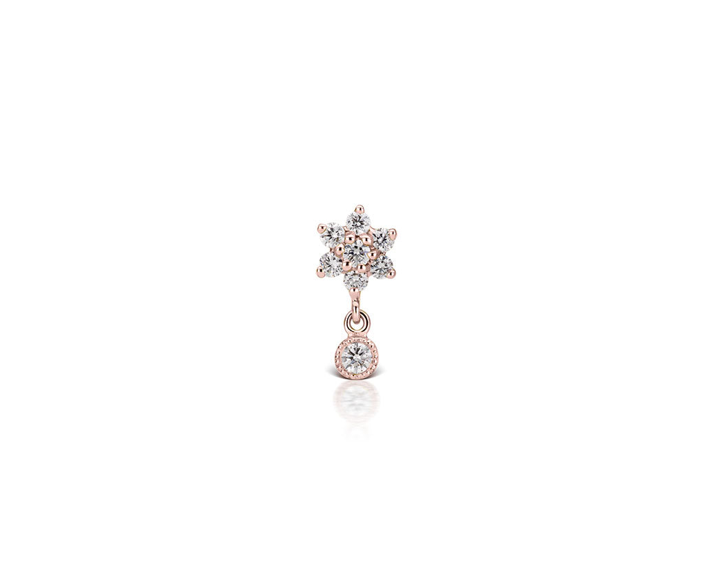 petite-boucle-oreille-fleur-pendentif-rond-plaque-or-rose-zirconium