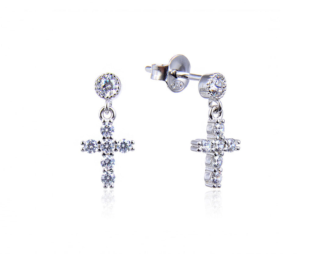 boucles-oreilles-mini-croix-strass-argent