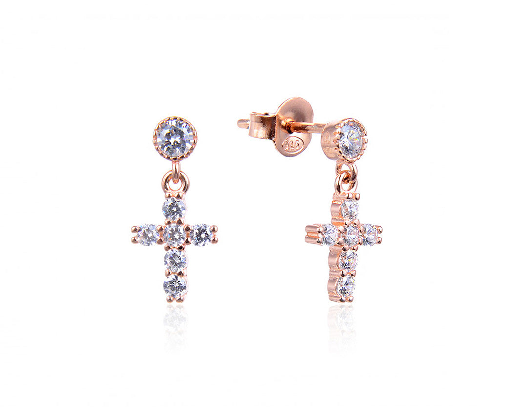 boucles-oreilles-petite-croix-strass-plaque-or-rose