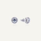 Boucles d'oreilles rondes boutons Halo