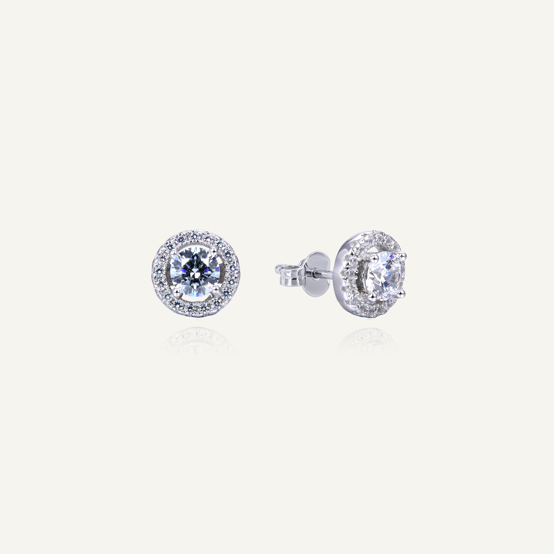 Boucles d'oreilles rondes boutons Halo