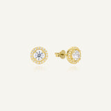 Boucles d'oreilles rondes boutons Halo