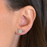 Boucles d'oreilles rondes boutons Halo