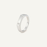 Chevalière Minimaliste carrée brillant Square