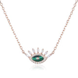 collier-oeil-vert-ayin-malachite-plaque-or-rose-zirconium