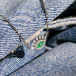 collier-oeil-vert-malachite-argent-brillant