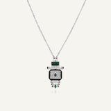 Collier pendentif totem pierre verte