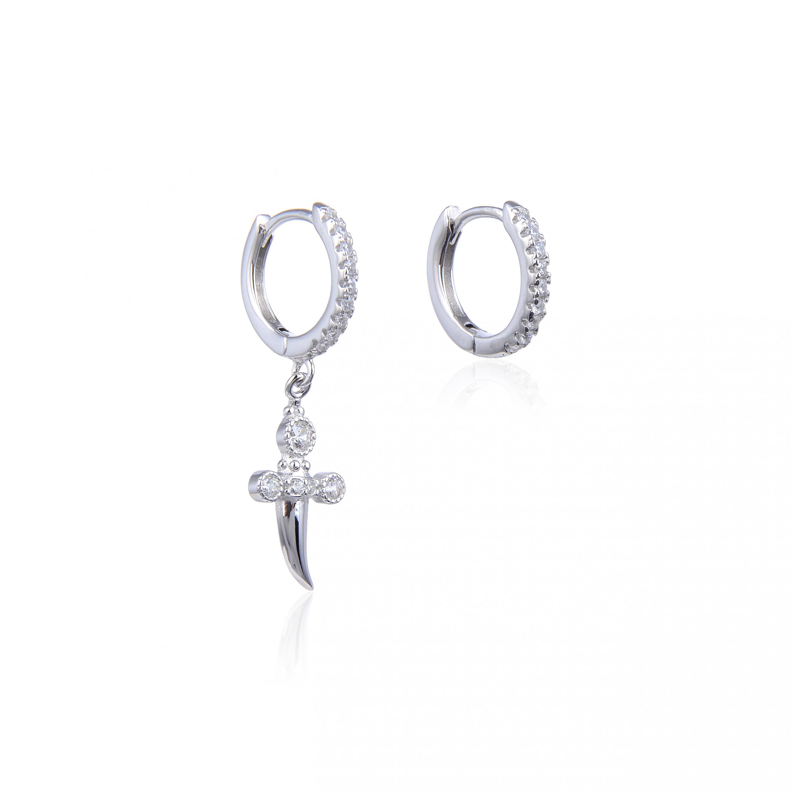 boucles-creoles-depareillees-epee-argent-zirconium