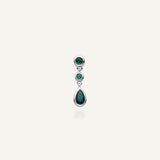 Mini boucle d'oreille pendante vert émeraude Raindrop