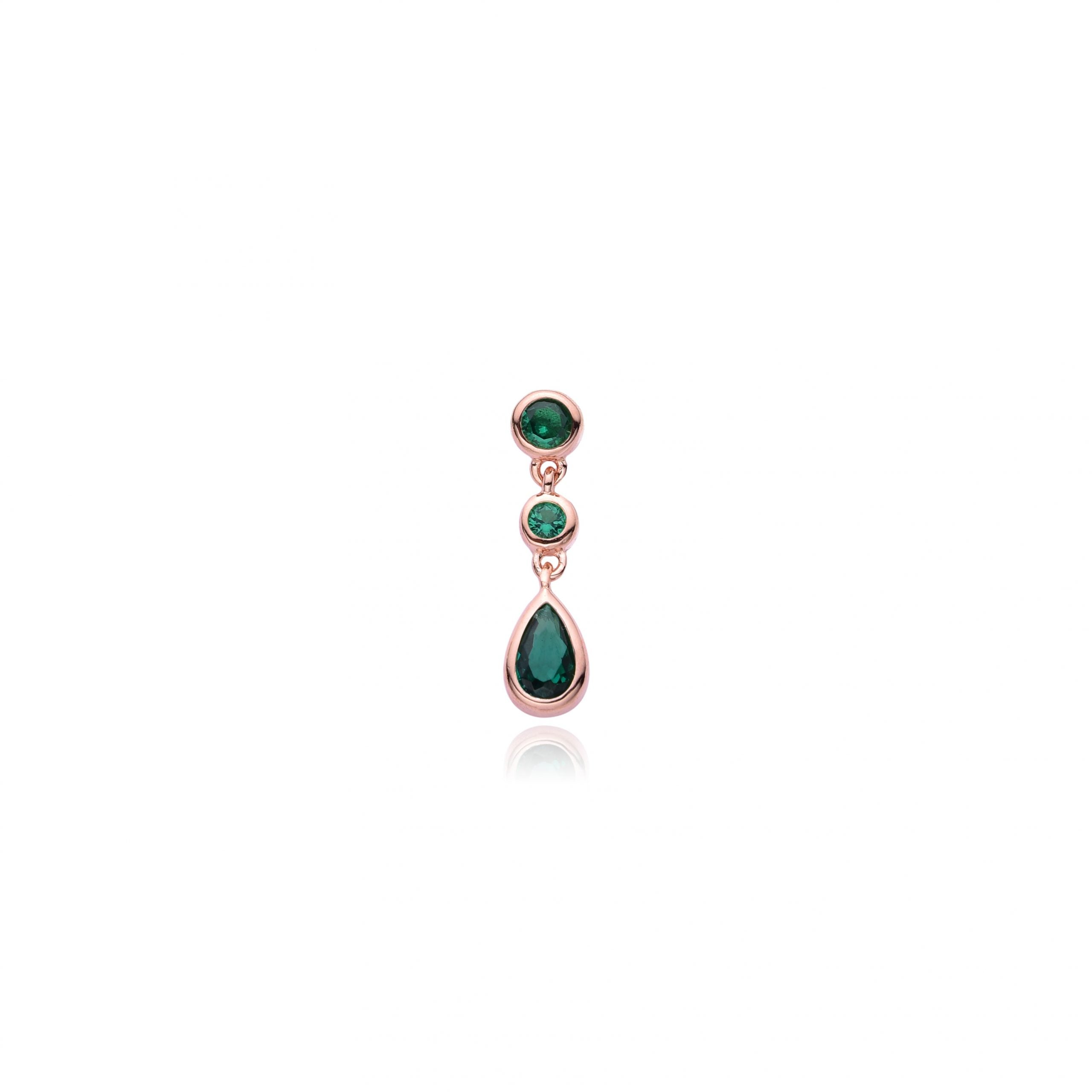 petite-boucle-oreille-pendante-vert-emeraude-rose