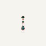 Mini boucle d'oreille pendante vert émeraude Raindrop