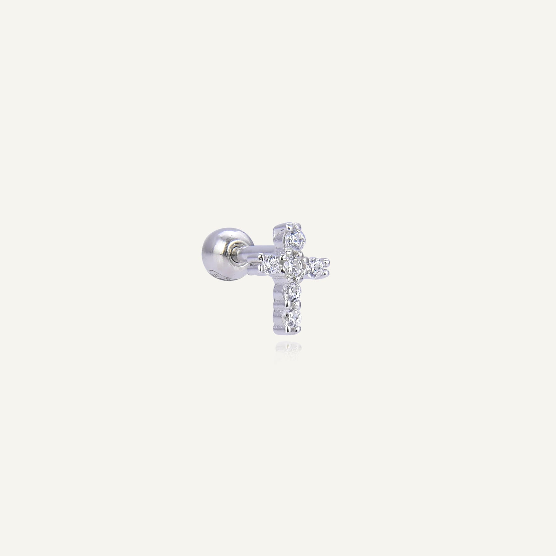 Mini piercing oreille croix chrétienne Madone