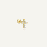 Mini piercing oreille croix chrétienne Madone