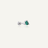 Mini piercing oreille solitaire vert Emeraude