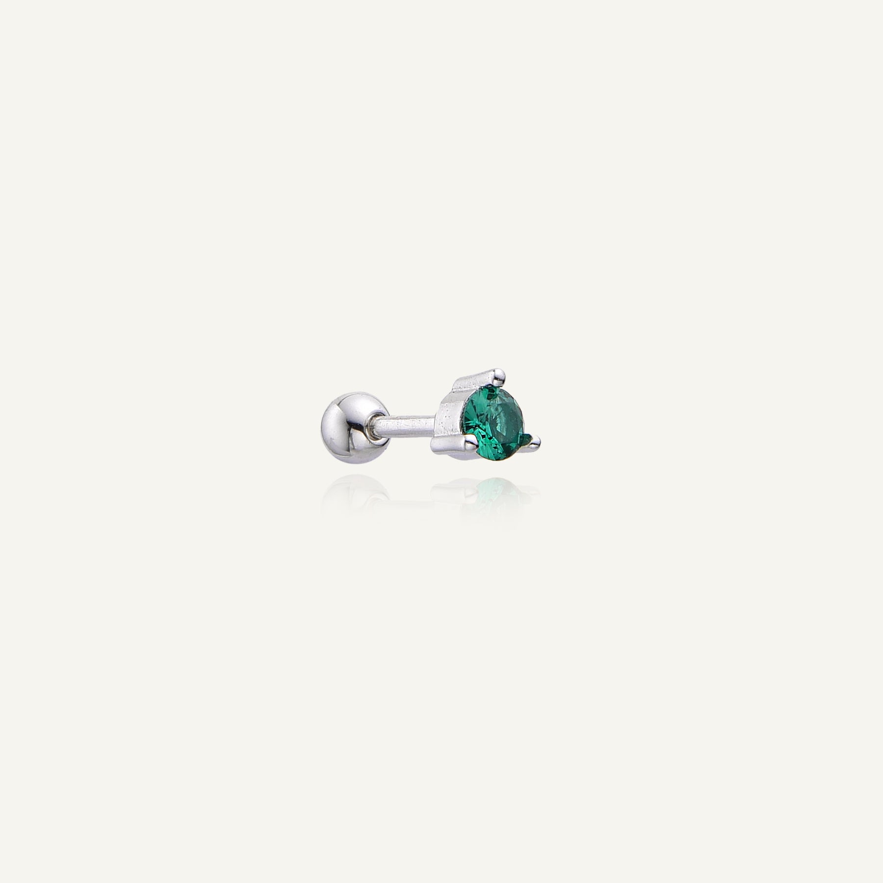 Mini piercing oreille solitaire vert Emeraude