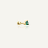Mini piercing oreille solitaire vert Emeraude