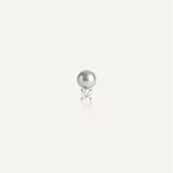 Mini puce d'oreille boule pierre fine Bubble