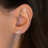 Piercing oreille Fleur blanche brillante