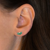 Piercing oreille Fleur vert Emeraude