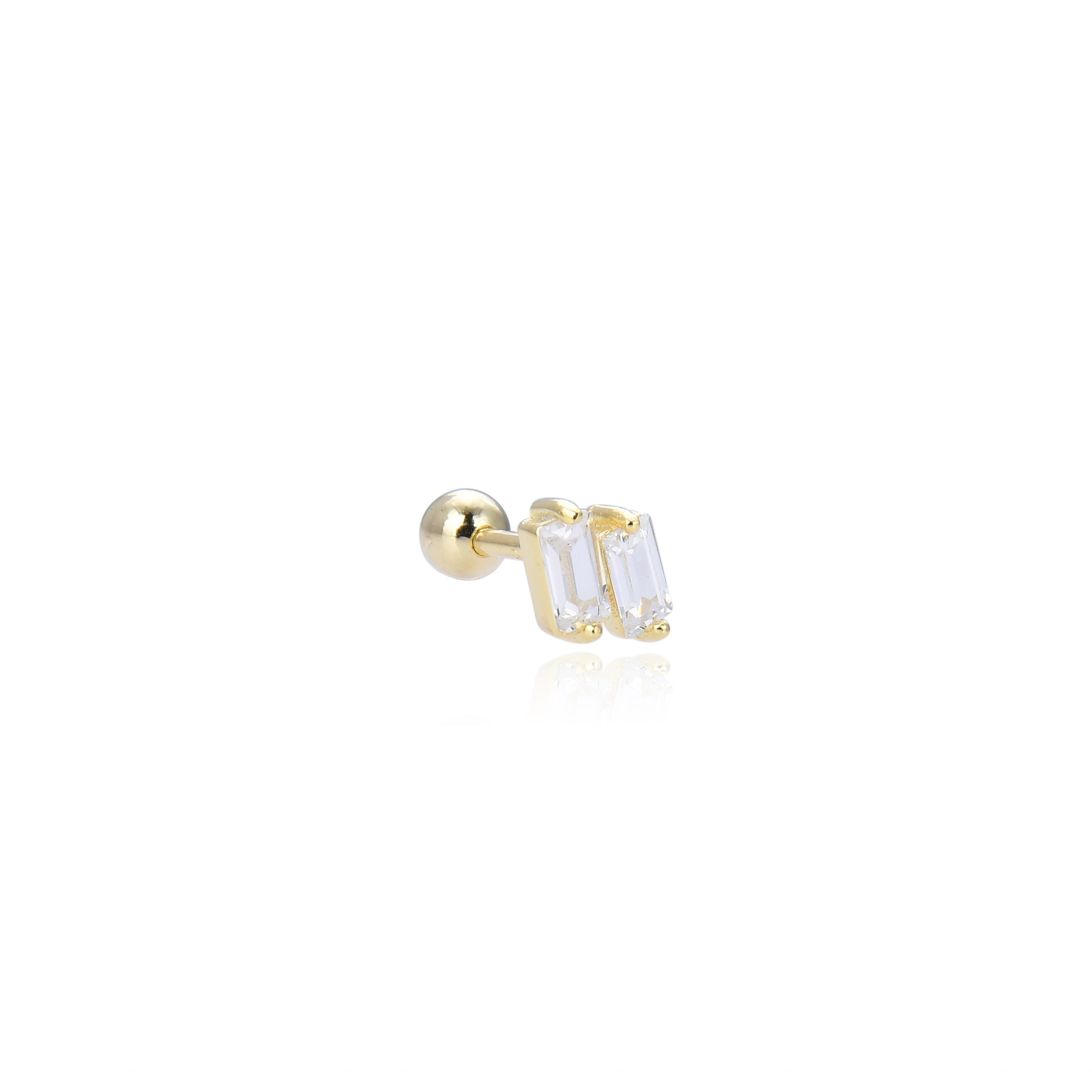 piercing-oreille-double-emeraude-blanc-brillant-plaque-or-jaune-zirconium