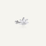 Piercing oreille Fleur blanche brillante