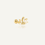 Piercing oreille Fleur blanche brillante