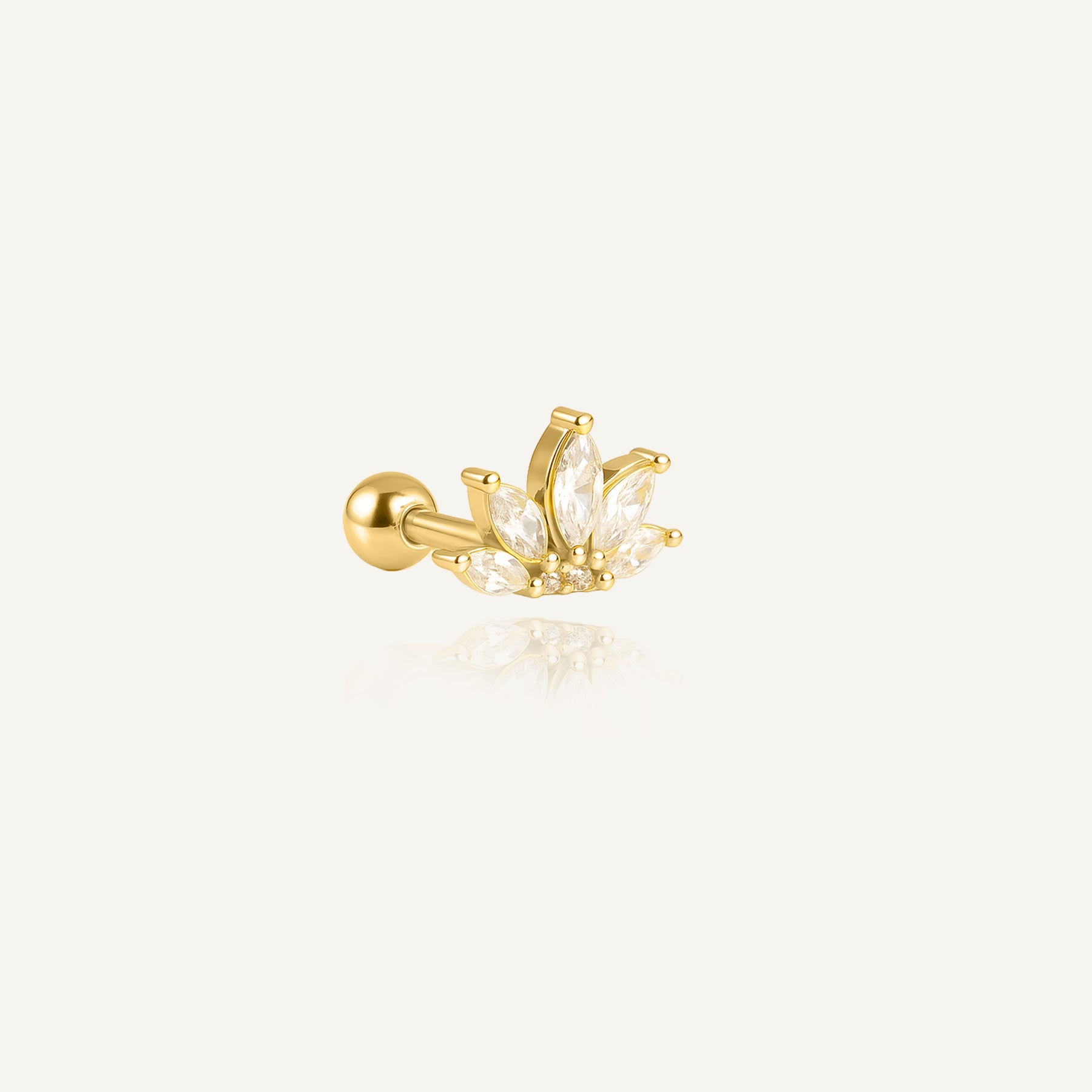 Piercing oreille Fleur blanche brillante