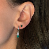 Mini piercing oreille solitaire vert Emeraude
