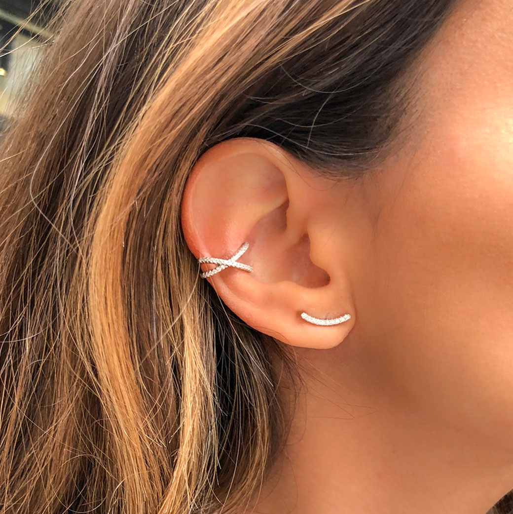 Boucle d'oreille earcuff Éclat faux piercing à ajuster à votre