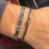 bracelet-homme-tissage-noir-gris-petites-billes-argentees