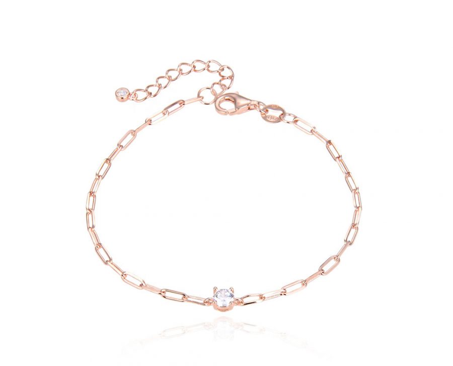 bracelet-chaine-maillons-solitaire-plaque-or-rose-brillant
