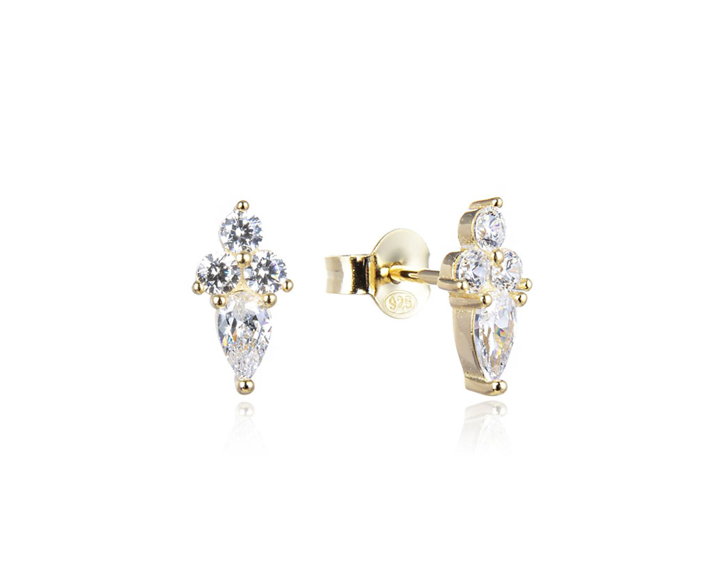 Puces d'oreilles insertion et cœur poire Simple Heart - BLANC – Gena Jewelry